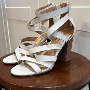 American Eagle White Strappy Heeled Sandals